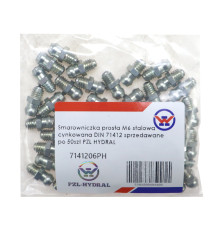 Smarowniczka prosta M6 stalowa cynkowana DIN 71412 (sprzedawane po 50szt) PZL HYDRAL widoczna cena za 1 sztukę 7141206PH