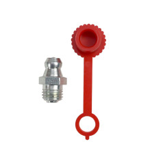 Komplet smarowniczek M8x1 10szt, osłona smarowniczki czerwona PZL HYDRAL 7141208PCH