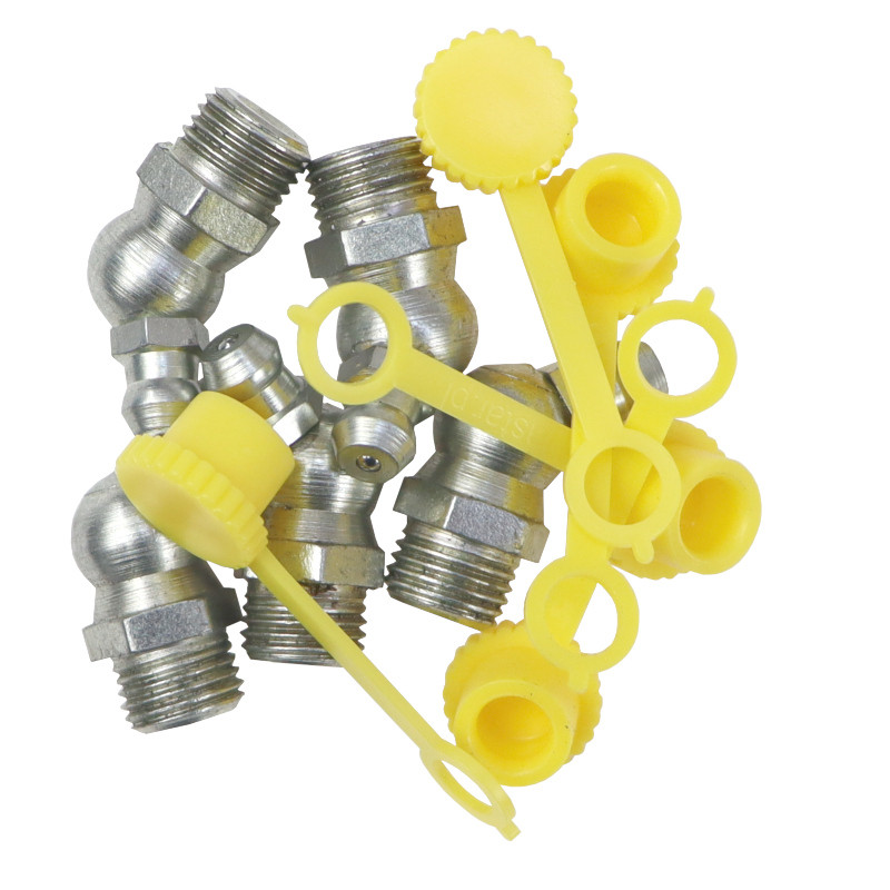 Komplet smarowniczek M10x45 5szt, osłona smarowniczki żółta PZL HYDRAL 714121045ZUH