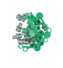 Komplet smarowniczek M10x1 10szt, osłona smarowniczki zielona PZL HYDRAL 7141210PZH