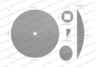 Talerz gładki fi 510 otwór 30x30 stal borowa Waryński 1279621010 1240040020 