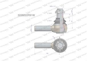 Przegub kierowniczy 140mm - M30x1,5 3229222R91 WARYŃSKI