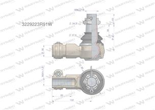 Przegub kierowniczy 122mm - M24x1,5 3229223R91 WARYŃSKI