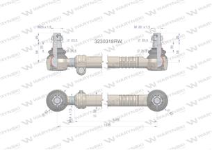 Drążek kierowniczy 1335mm 3230318R WARYŃSKI