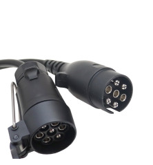 Przewód podłączeniowy wtyczka obtrysk gniazdo 7 gniazdo podwieszane 3,5m, 7-żył (W+W) (kabel 1mm) ELMOT PPWGP3.5MPEL