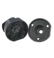 Gniazdo elektryczne 7 - biegunowe plastikowe z osłoną wtyki niklowane Premium ELMOT G7OPEL