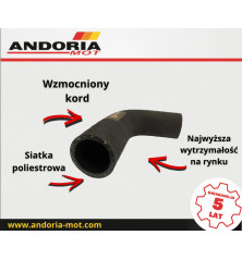 Przewód prosty fi-24,5x5mm dł 112mm zbrojony kord IMR76 (sprzedawane po 2) ANDORIA IMT02AM