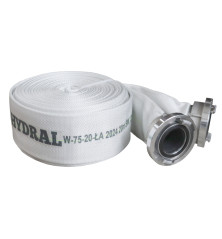 Wąż strażacki motopompy ppoż. z końcówkami storz kolor biały Fi-75mm PZL HYDRAL 75W20PCVM