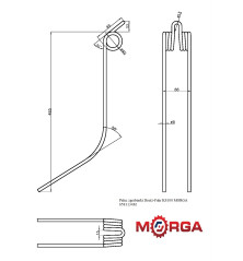 Palec zgrabiarki Deutz-Fahr KS100 MORGA 6581134M