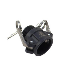 Szybkozłącze Camlock coupling gniazdo Typ B polipropylen PP 1 1/4" x 32mm PZL HYDRAL ZCPB32H