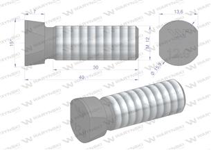 Śruba płużna oval z dwóch stron ścięta M12x40 mm kl.12.9 zastosowanie Kverneland Waryński M12X40OV2KV ( sprzedawane po 10kg )