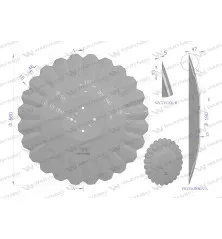 Talerz, tłoczony fi 560 mocowanie 4/98 grubość 5 mm stal borowa, Waryński W-85602250