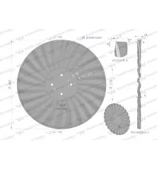 Talerz, prosty falowany drobna fala 460 mocowanie 4/98 grubość 4 mm stal borowa, Waryński W-14602245