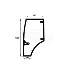 Szyba drzwi lewa MJR 80 935535 Zetor