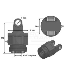 Sprzęgło SPJ prawe 1 3/8 z-6 23,8x61,7 WR215220