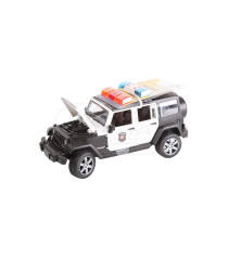 Jeep Wrangler Rubicon z figurką policjanta i z modułem świetlno-dźwiękowym Bruder 02526 02526 POLICYJNY