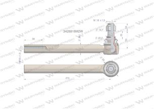 Przegub kierowniczy 270mm- M18x1,5 3428818M2 WARYŃSKI
