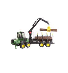 Ładowacz John Deere 1210E z chwytakiem i 4 pniami drzewa BR02133