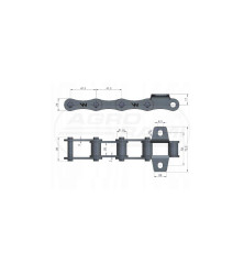 Łańcuch środkowy przenośnika pochyłego WARYŃSKI 5060050840/W Bizon