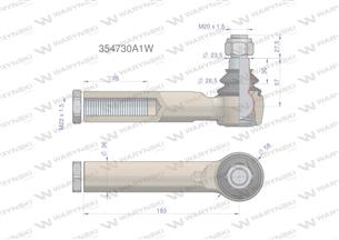 Przegub kierowniczy M22x1.5 354730A1 WARYŃSKI