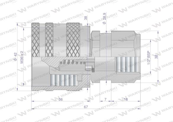 Szybkozłącze hydrauliczne skręcane wtyczka G1/2"BSP gwint wewnętrzny 300bar Waryński