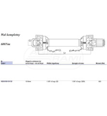 Wał ze sprzęgłem SR, AB1, 210 Nm, 1010-1449mm 1620-6100-10102 Weasler