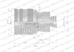 Szybkozłącze hydrauliczne skręcane wtyczka M18x1.5 gwint zewnętrzny 300bar Waryński-29110