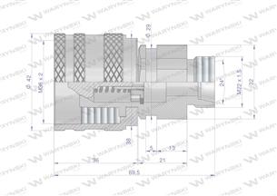 Szybkozłącze hydrauliczne skręcane wtyczka M22x1.5 gwint zewnętrzny 300bar Waryński