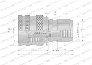 Szybkozłącze hydrauliczne skręcane wtyczka G3/8"BSP gwint wewnętrzny 300bar Waryński