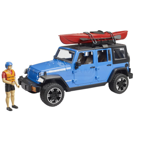 Jeep Wrangler Unlimited Rubicon z kajakiem i figurka kajakarza Bruder 02529 BR-02529