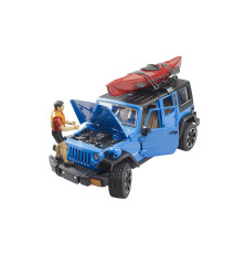 Jeep Wrangler Unlimited Rubicon z kajakiem i figurka kajakarza Bruder 02529 BR-02529