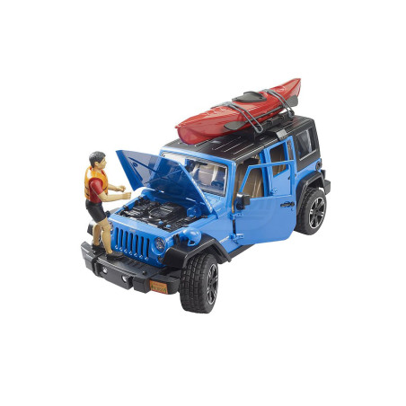 Jeep Wrangler Unlimited Rubicon z kajakiem i figurka kajakarza Bruder 02529 BR-02529