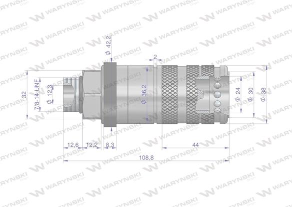 Szybkozłącze hydrauliczne zrywalne seria WIA3CV (3CFPV) 68 l/min gniazdo G7/8"UNF gwint zewnętrzny EURO PUSH-PULL (ISO 7241-A) W