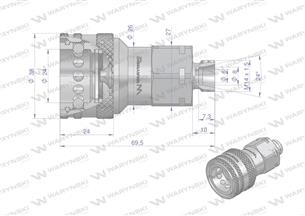 Szybkozłącze hydrauliczne gniazdo M14x1.5 gwint zewnętrzny EURO (9100814G) (ISO 7241-A) Waryński