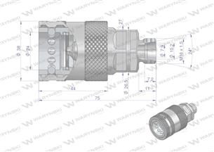 Szybkozłącze hydrauliczne gniazdo M16x1.5 gwint zewnętrzny EURO PUSH-PULL (9100816G) (ISO 7241-A) Waryński