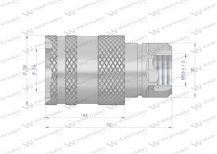 Szybkozłącze hydrauliczne gniazdo M18x1.5 gwint wewnętrzny EURO PUSH-PULL (ISO 7241-A) Waryński