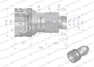 Szybkozłącze hydrauliczne gniazdo z eliminatorem ciśnienia M18x1.5 gwint zewnętrzny EURO (9100818G) (ISO 7241-A) Waryński