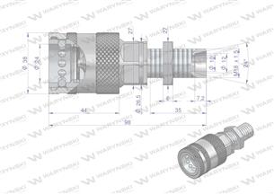 Szybkozłącze hydrauliczne gniazdo long z eliminatorem ciśnienia M18x1.5 gwint zew. EURO PUSH-PULL (9100818GL) (ISO 7241-A) Waryń