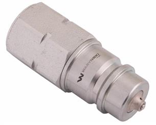 Szybkozłącze hydrauliczne wtyczka z eliminatorem ciśnienia M18x1.5 gwint wew. EURO (ISO 7241-A) Waryński-32207