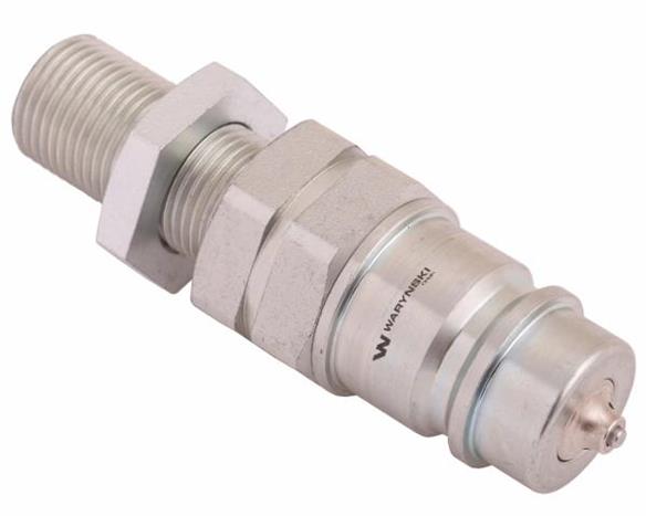 Szybkozłącze hydrauliczne wtyczka long z eliminatorem ciśnienia M18x1.5 gwint zew. EURO (9100818W) (ISO 7241-A) Waryński-32215