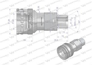 Szybkozłącze hydrauliczne gniazdo M20x1.5 gwint zewnętrzny EURO (ISO 7241-A) Waryński