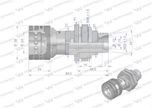 Szybkozłącze hydrauliczne gniazdo long M22x1.5 gwint zewnętrzny EURO (Adaptacja starego typu 504900) (9199822G/ST) (ISO 7241-A) 