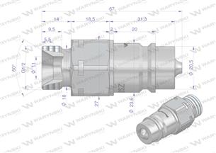 Szybkozłącze hydrauliczne wtyczka G1/2"BSP gwint zewnętrzny EURO ISO 7241-A Waryński