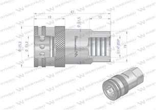 Szybkozłącze hydrauliczne gniazdo G1/4"BSP gwint wewnętrzny ISO 7241-A Waryński