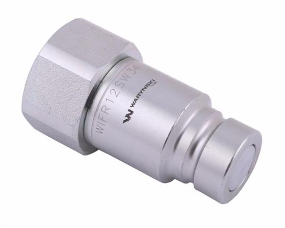 Szybkozłącze hydrauliczne suchoodcinające (rozmiar 1/2) wtyczka G3/4"BSP gwint wewnętrzny ISO16028 Waryński-28912