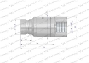 Szybkozłącze hydrauliczne suchoodcinające wtyczka G1/4"BSP gwint wewnętrzny ISO16028 Waryński