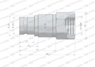 Szybkozłącze hydrauliczne suchoodcinające (rozmiar 3/8) wtyczka G1/2"BSP gwint wewnętrzny ISO16028 Waryński
