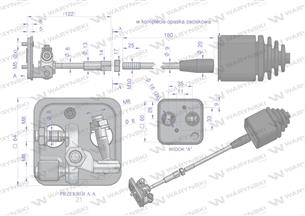 Joystick przyłączeniowy bez przycisku do rozdzielaczy hydraulicznych 40L Waryński