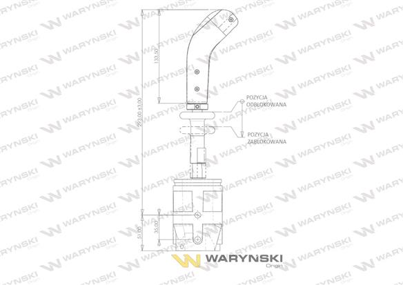 Joystick pod linki zakończone widełkami bez przełącznika (bez przycisku. na widełki IP-6046) Waryński