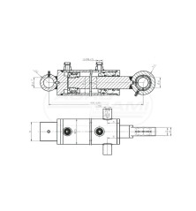 Siłownik hydrauliczny włóka dwu siłownikowa METAL-TECHNIK SMT2MT63.36/740